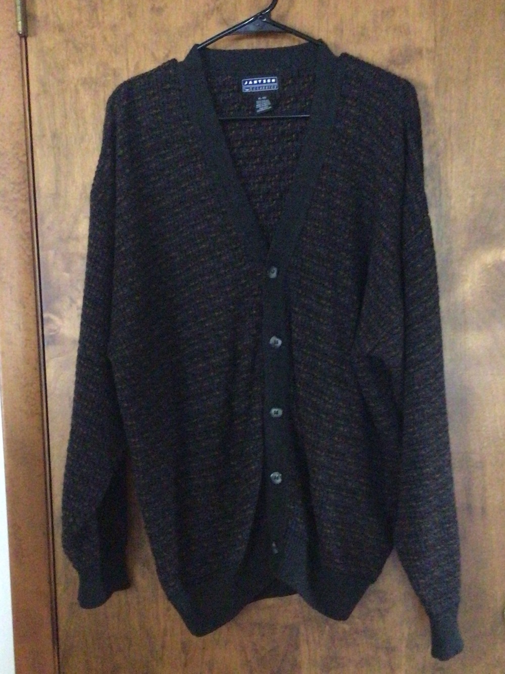Jantzen Men's Dark Brown Marled Button-Up Cardigan